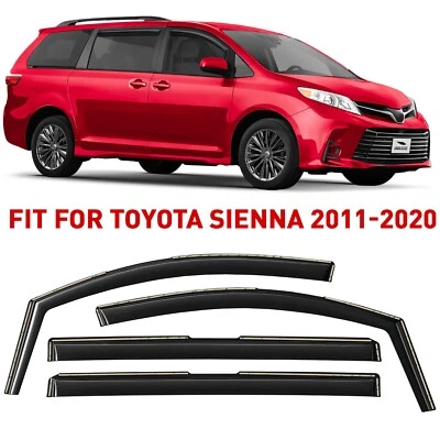 Защита от дождя вентиляционные козырьки козырек для 2011-2020 Toyota Sienna небьющийся - Изображение 1 из 4