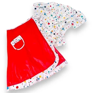 Vintage 1980s 80s Girls Bright Music Top + Wrap Skirt Matching Outfit Set 6 - 8 - Picture 1 of 10