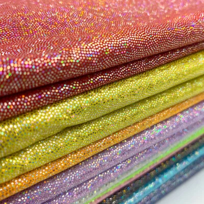 Iridescent Shiny Polyester Fabric Laser Holographic Stage Crafts Party 150cm DIY