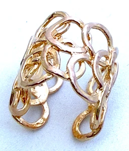 GAS Bijoux Hammered Olympie Gold Plated Cuff Ring size 7 - Picture 1 of 7