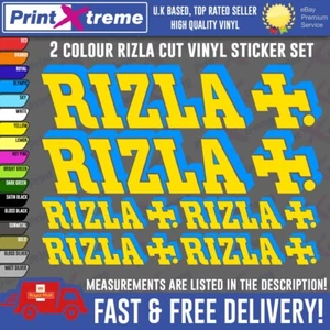 Rizla 2 Adesivi Colori / Decalcomanie Confezione da 6, Gara, Moto, Suzuki, Gilera, RS - Foto 1 di 9