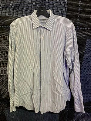 DKNY Men Slim Fit Premium Cotton Long Sleeve Button Down Dress Shirt - 16x34/35 - Image 1 of 4