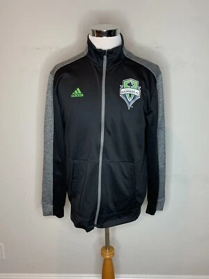 Adidas Seattle Sounders FC MLS Men’s Full Zip Track Jacket Climawarm Black Sz L - Image 1 of 4