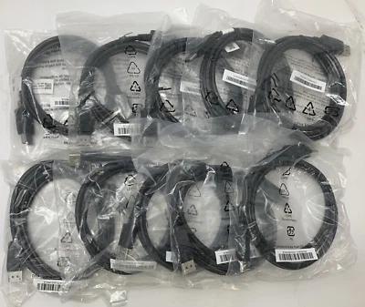 Job Lot Of 10 DisplayPort To DisplayPort Black Full HD 1.8M Black - Image 1 of 4