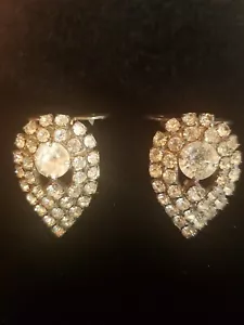 Vintage MUSI SHOE CLIPS / Rhinestones/ Stunning/SIGNED - Picture 1 of 4