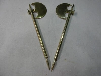 一对印度黄铜Tabor战斗斧 — 第 1/2 张图片