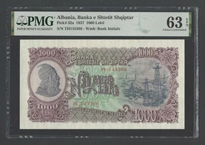 Albania 1000 Leke 1957 P32a Uncirculated Grade 63 - Picture 1 of 2