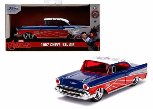 1957 CHEVROLET BEL AIR FALCON MARVEL AVENGERS HOLLYWOOD RIDES 1/32 BY JADA 31762 - Image 1 of 1