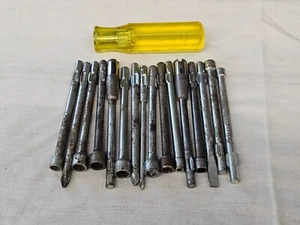 WTC Wright Tool Nut Driver Set Screwdriver Bit Slotted Fat Head Tip 17 Pieces - Picture 1 of 15