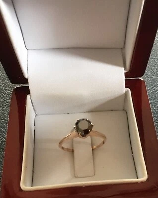 ANILLO DIAMANTE NEGRO ANTIGUO ORO ROSA 10K 1,00 CT PESO 1,8 GRAMOS TALLA 7,5 Foto 1 de 4