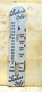 Vintage Stephen's Ink Sign Board Porcelain Enamel Thermometer Advertising Coll - Picture 1 of 8