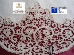 Leinen Tombolo und Gesang Handarbeit, komplett Mitte 6 Stück oval Roselin - Bild 1 von 14