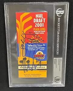 Boleto de draft de la NHL 2001 firmado por 3 Ilya Kovalchuk Spezza Weiss Beckett - Imagen 1 de 2