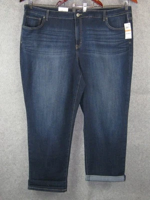 Pantalones de mezclilla Style & Co tiro medio novio con puños dobladillo talla 24W nuevos con etiquetas Foto 1 de 4