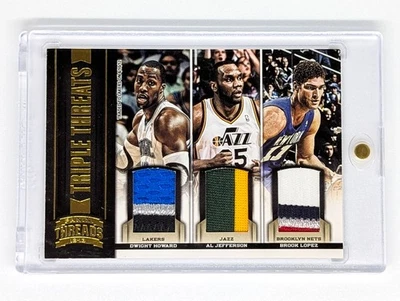 2012-13 Panini Threads Triple Threats Materials Prime Howard Jefferson Lopez /25 - Image 1 of 2