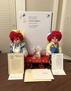 Marie Osmond “Miracle Rosie & Rags” Porcelain Dolls Set With Accessories & Box - Picture 1 of 18