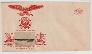 USS Roe DD-418 Destroyer 1st Line, Greyhound of Seas- unused cover by CROSBY - Picture 1 of 1