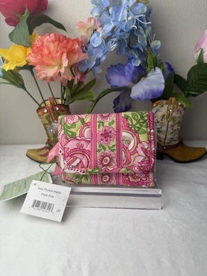 Cartera de Bolsillo Vera Bradley Rosa Pétalo Nueva con Etiquetas • Retirada Difícil de Encontrar • Estuche para Tarjetas Foto 1 de 4