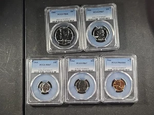 1964 US 5 coin PROOF Set 50 (66), 25, 10 , 5 , (66) PR66, 67 (PCGS) PLEASE READ - Picture 1 of 23
