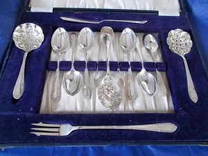 Vintage 12 piece A1 silver plated afternoon tea cutlery canteen box Sheffield - Picture 1 of 9