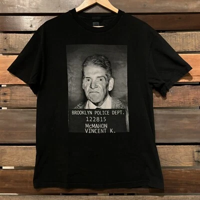 Vince McMahon Authentic WWE Mug Shot Shirt Large L 2018 WWF Brooklyn Police Dept - Image 1 of 4