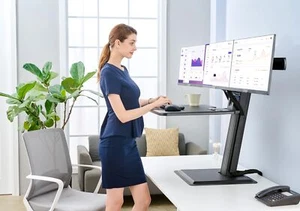 3 Monitor Stand Height Adjustable for 19”-24” Screens up to 24.2Lbs Black - Picture 1 of 5