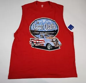 Mens Muscle Tank Top In Rust We Trust Classic Quality Red Size XL(46-48) NWT - Picture 1 of 5