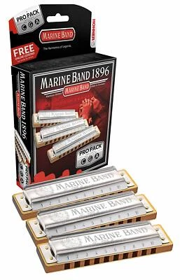 Hohner Marine Band Harmonica Pro Pack Includes 3 Keys C G A 3P1896BX - Image 1 of 2