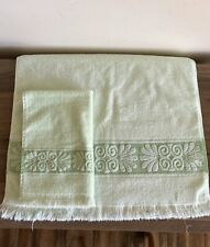 Cannon Monticello Bath Towel & hand towel Light Green Fringes Sculpted Vintage