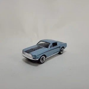 1968 Ford Mustang Cobra Jet Silver Blue 1:60 Matchbox - Picture 1 of 7