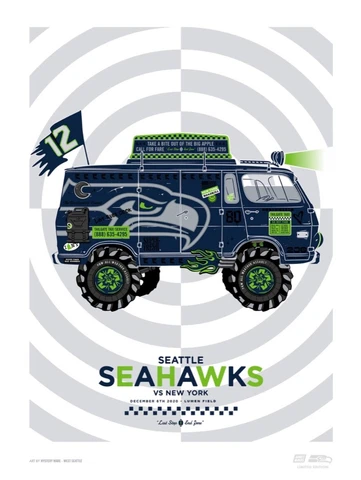 Seattle Seahawks Gameday Poster Series vs New York Giants 2020 Cory Cote Cover