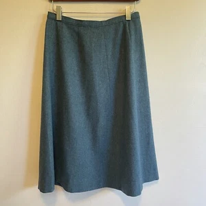 Vintage Pendleton Blue Green Skirt Size 12 100% Virgin Wool Made In USA Lined - Picture 1 of 11