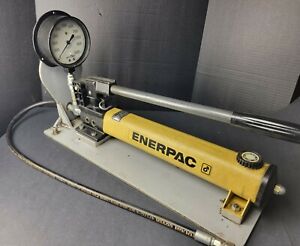 Enerpac P-392 Hydraulic Hand Pump 10,000 PSI Helicoid Gage & Base 700 Machinist 