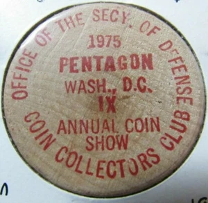 1979 Pentagon Coin Show Washington D.C. Wooden Nickel - Token - Picture 1 of 2