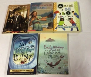 Mixed Lot of 5 Scholastic Books Paperbacks No Passengers Inkheart Grades 2-8 EUC - Picture 1 of 11