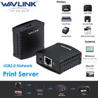 Wavlink USB 2.0 Print Server for LAN Sharing, No Driver Needed, Win/Mac