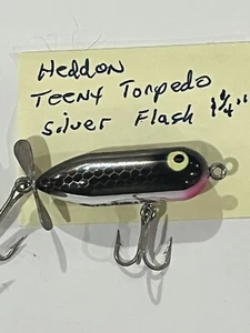 Vintage New Heddon Tiny Torpedo In Chrome Silver Flash Finish 1 1/4" Body "Mint" - Bild 1 von 5