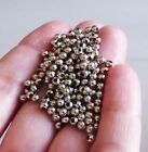 150pcs Metal Pearl Spacer Seed Beads 2.5/3mm Round Silver Tone Beading Supplies