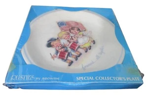 Patriotic Americana Children Rusties by Brownie Vintage Plate NIP England - Picture 1 of 13