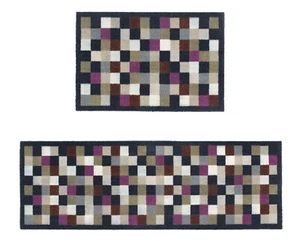 Muddle My Mat Door Mat washable Anti Slip (My Small Check 1) Doormat And Runner - Picture 1 of 5