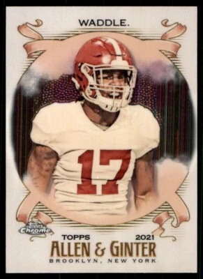 2021 Topps Allen & Ginter Chrome Jaylen Waddle #214 - Image 1 of 2