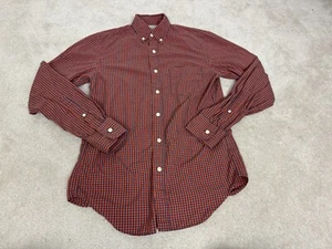 J.Crew Shirt Mens Extra Small Red Button Up Cotton Woven Preppy Plaid Casual - Picture 1 of 12