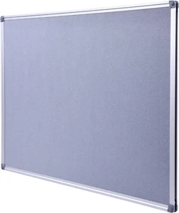 Aluminum Framed Wall- Mounted 48 X 36 Inch Large Fabric Bulletin Board Message M - Picture 1 of 7