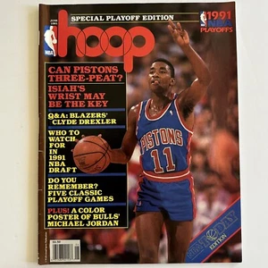 June 1991 HOOP MAGAZINE Special NBA Playoff Edition/Isaih Thomas/Jordan Poster!! - Picture 1 of 3