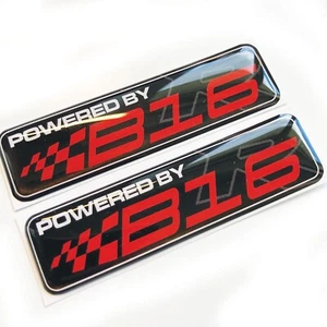 Powered by B16 3D JDM gewölbt Gel Aufkleber Aufkleber Abzeichen passt Honda Civic Vtec - Bild 1 von 2