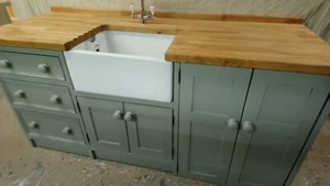 SINK/APPLIANCE UNIT-to be painted in your colour choice-MADE FROM HARDWOOD ALDER - Imagen 1 de 6