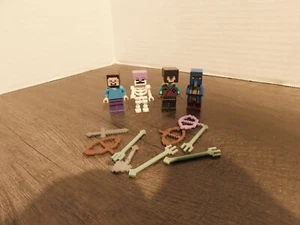 LEGO Minecraft Mini Figures Lot of 4 plus accessories. - Picture 1 of 1