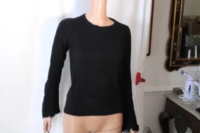 Suéter Blanco y Warren Negro Manga Flecos Talla XS Foto 1 de 4