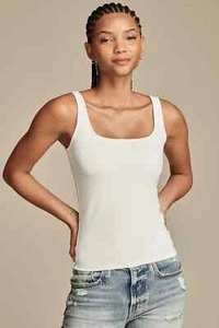 Camiseta sin mangas con cuello cuadrado sin costuras Lucky Brand $35 | Blanco brillante | Mediana - Imagen 1 de 9