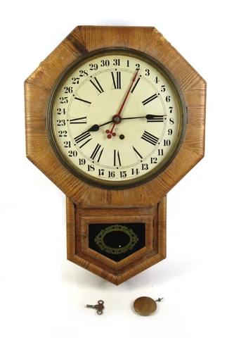 Antique 19th Century Ansonia Time Only Schoolhouse 31 Day Calendar Clock Repair Cover